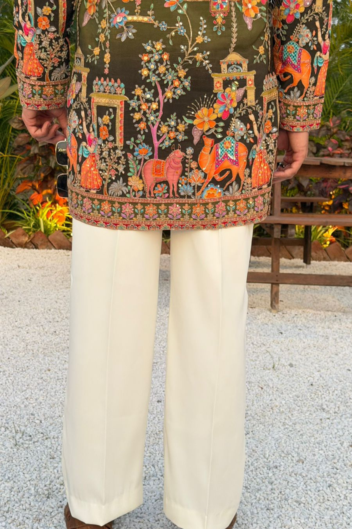 2 Luxury Korean Pants For Men In Ivory F2-1061