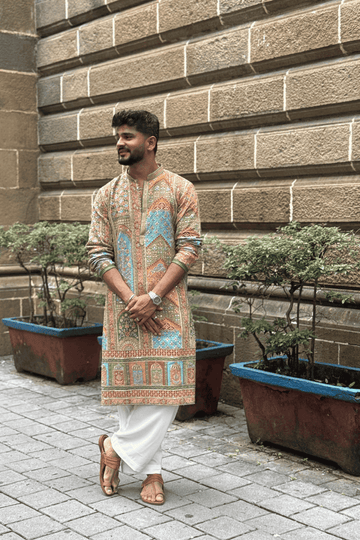 2 Royal Rajasthani Multicolor Kurta Pyjama For Men (Luxury Korean Pants) F2-1035