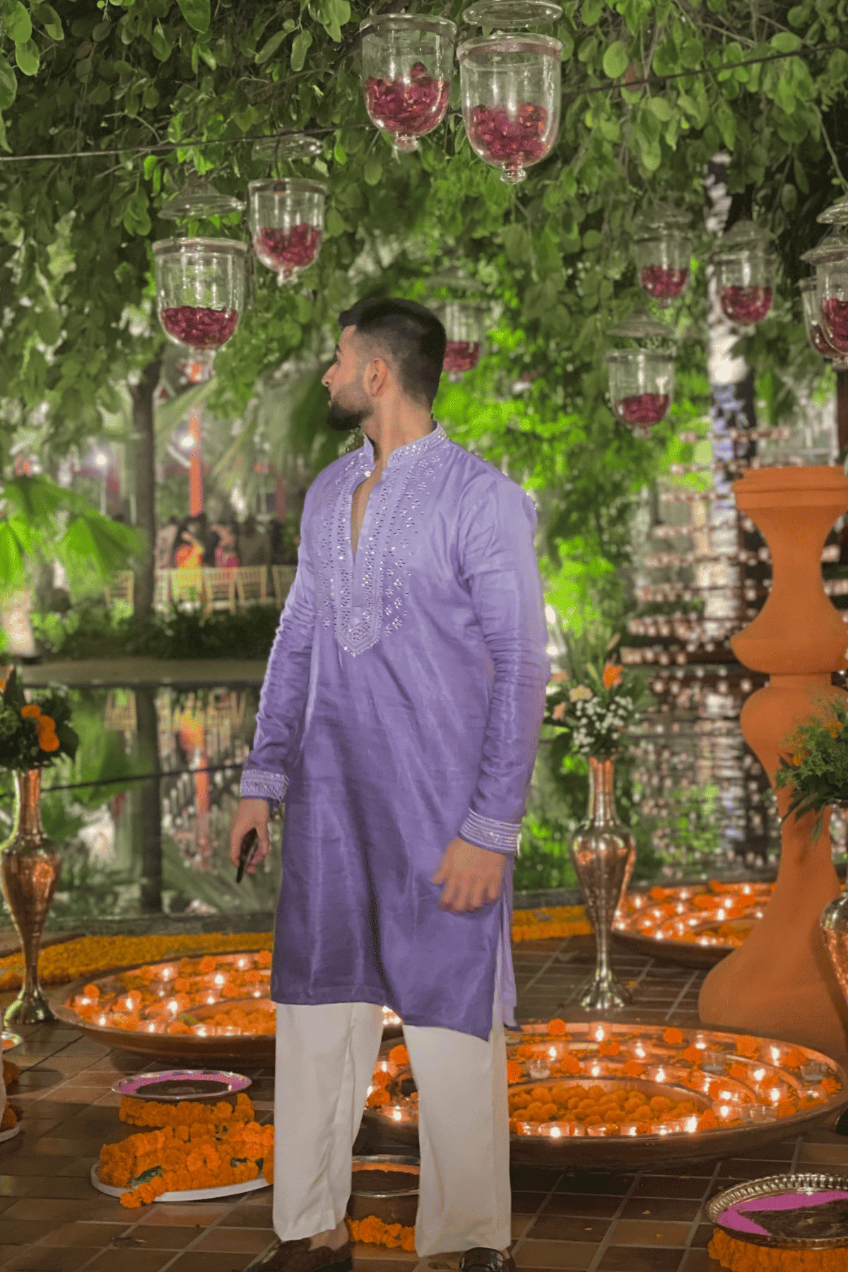 2 Silk Mirror Kurta Pyjama For Men (Luxury Korean Pants) F2-1037