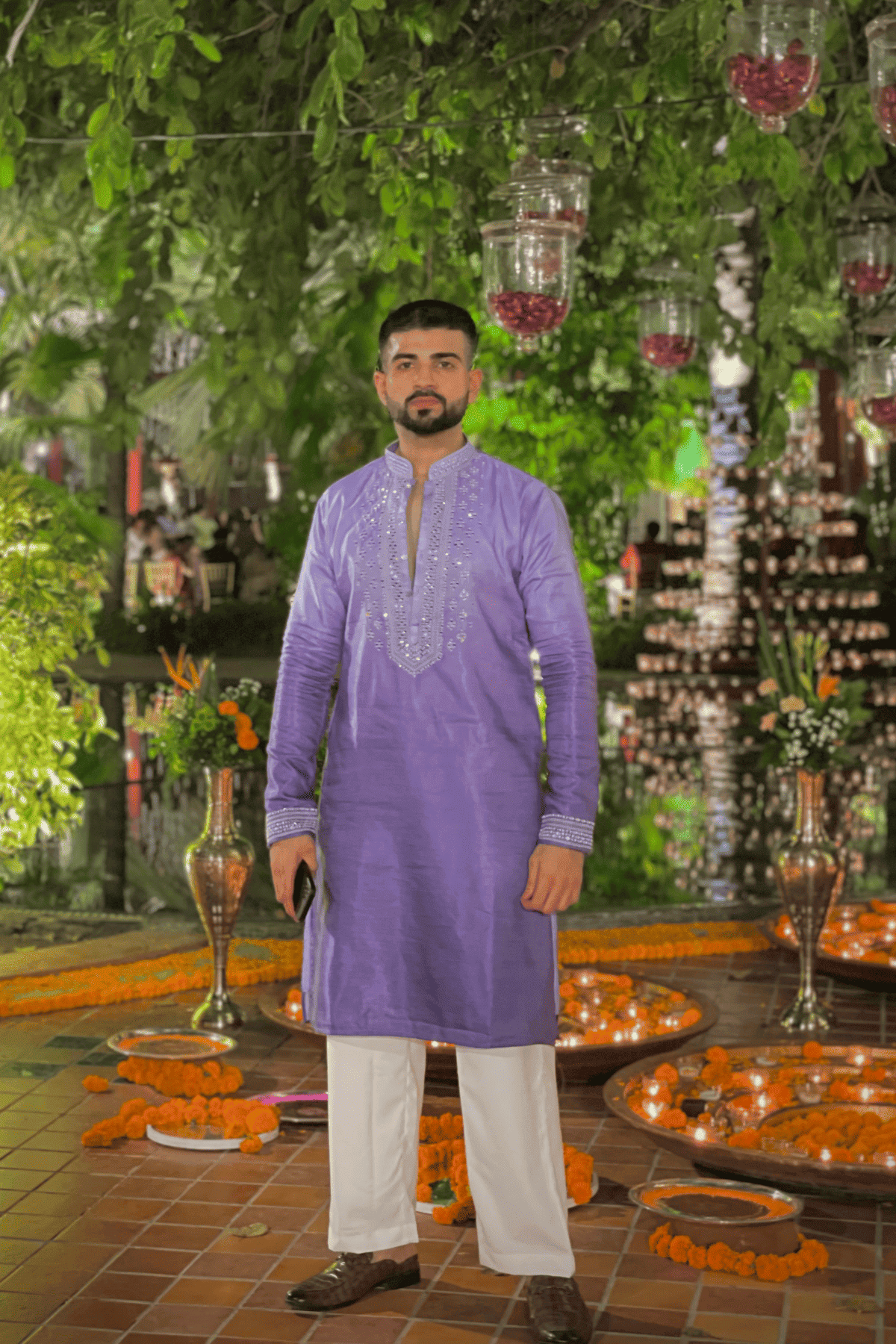 3 Silk Mirror Kurta Pyjama For Men (Luxury Korean Pants) F2-1037