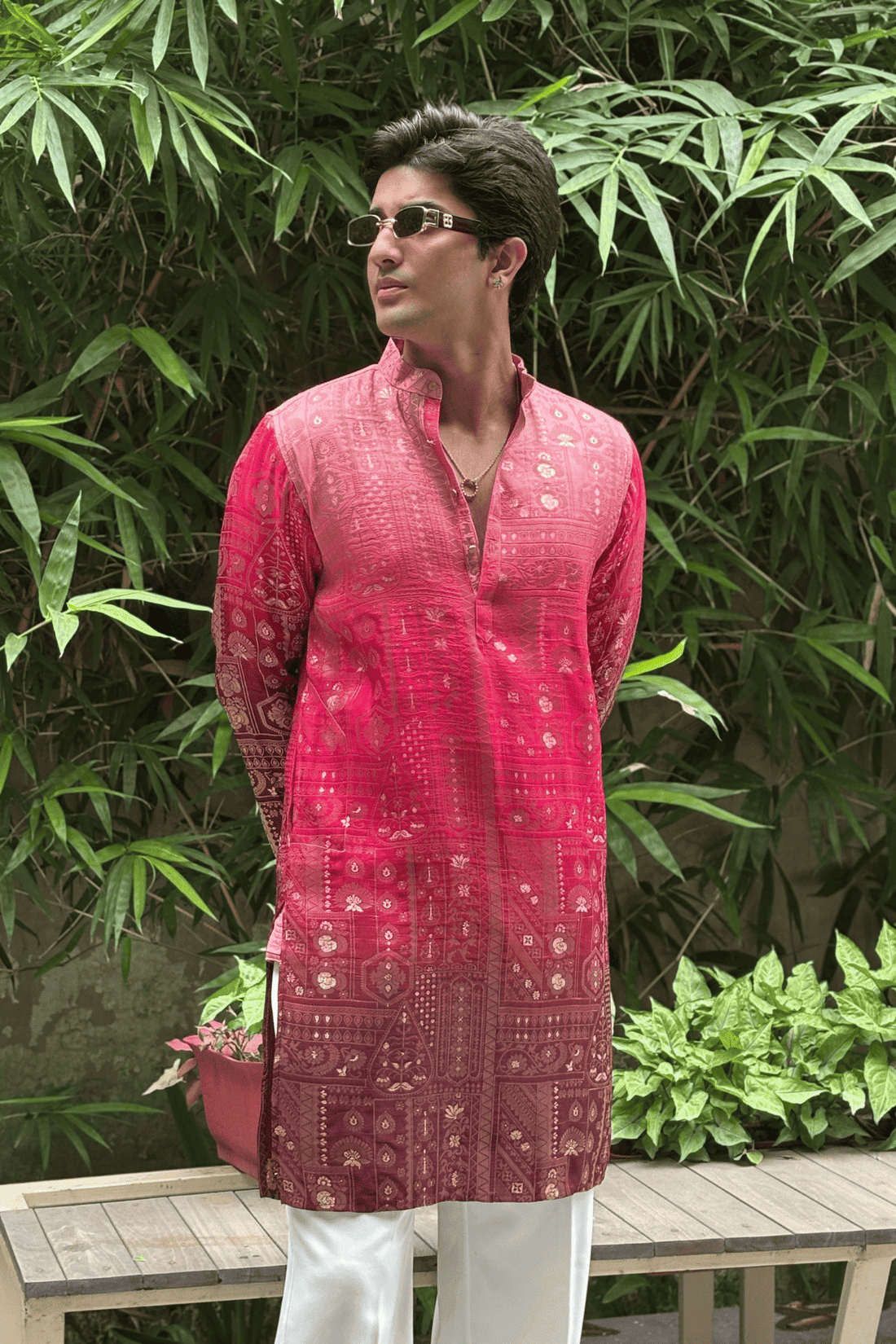 5 Ombre Banarasi Silk Kurta Pyjama For Men (Luxury Korean Pants) F2-1017