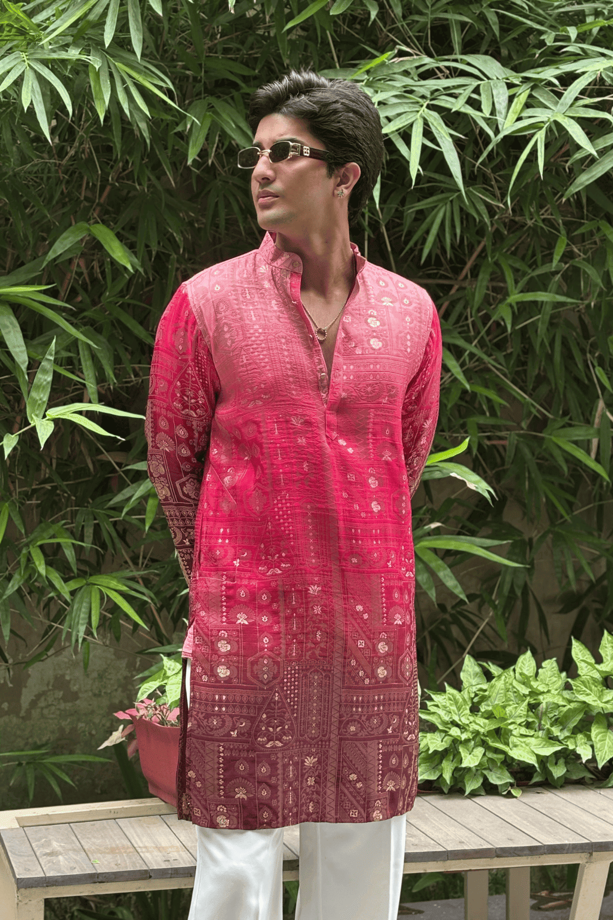 5 Ombre Banarasi Silk Kurta Pyjama For Men (Luxury Korean Pants) F2-1017