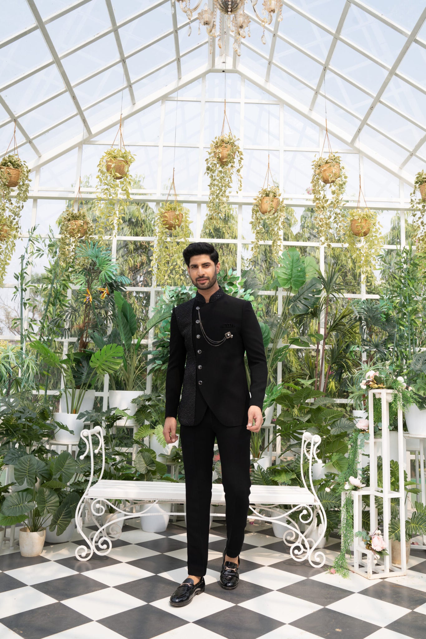 Black Jodhpuri with Mirror Work