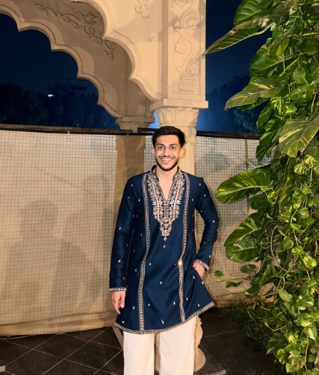 Midnight Navy Royal Embroidered Kurta with Payjama (Luxury Korean Pant )