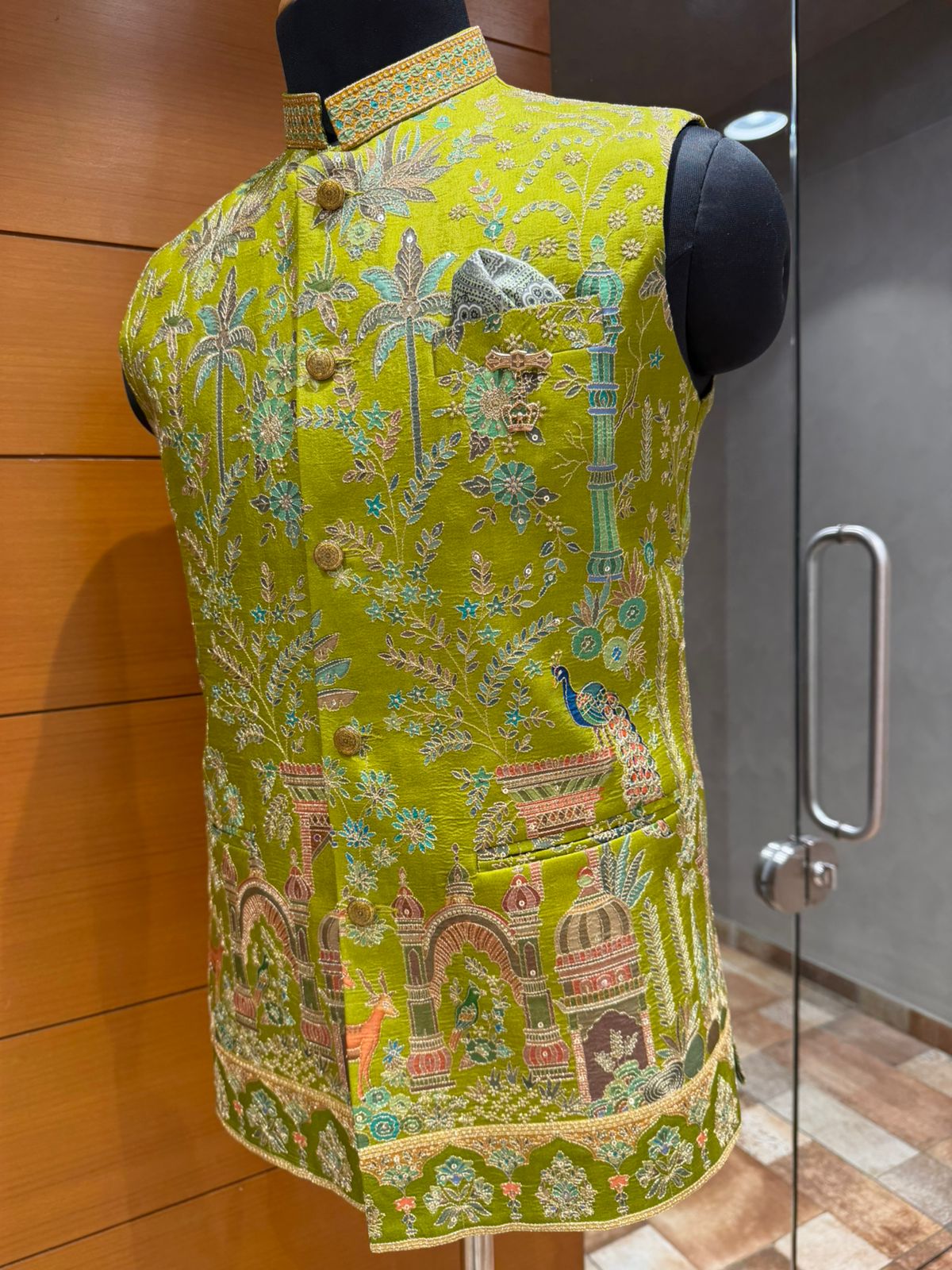 Lime Green Heritage Position Embroidered Coti