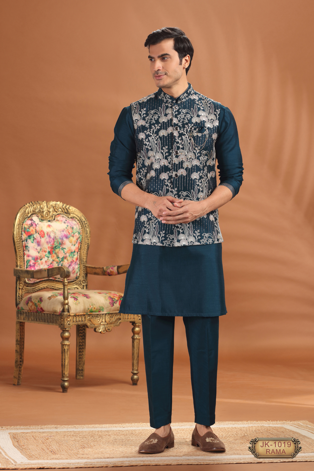 Purple & Rama Floral Coti Kurta Sets – Perfect for Weddings & Celebrations