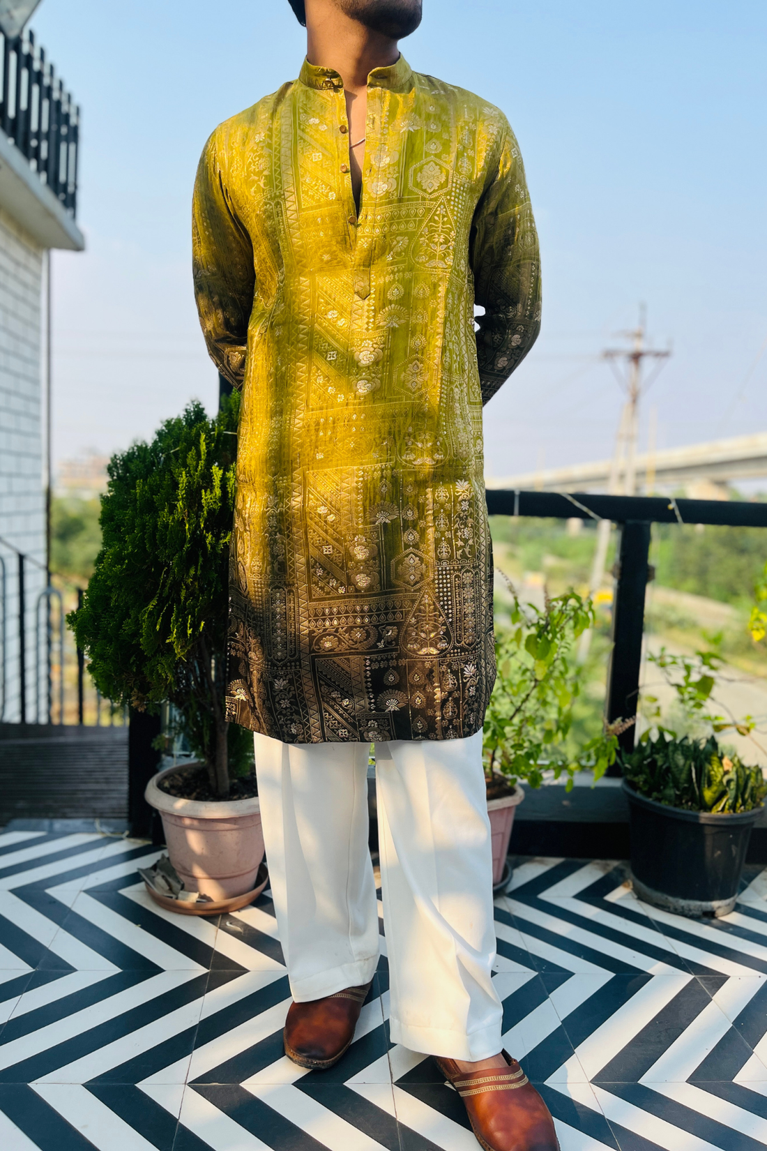 Men’s Ombre Emperor Mehendi Green Kurta Set – Festive & Casual Wear| Pre-Book Now(Delivery Time May Extend Slightly Due to High Demand)