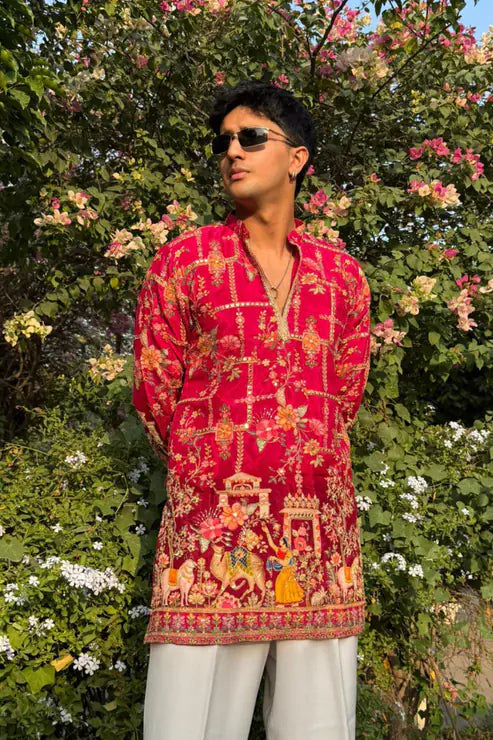 Embroidered Kurta Pyjama For Men (Luxury Korean Pants)