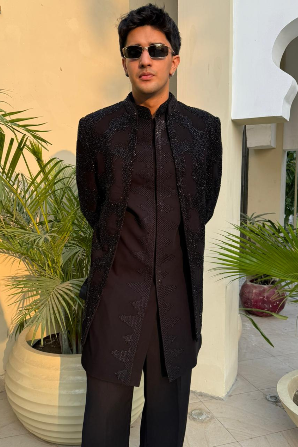 Black Majesty Textured Indo-Western Ensemble