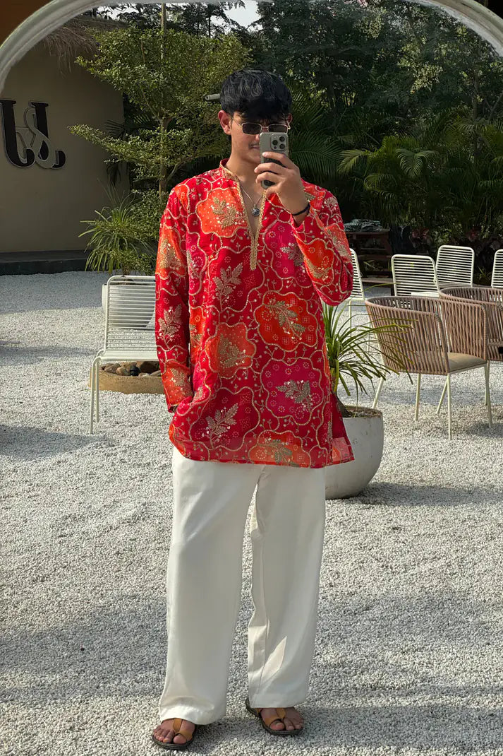 Bandhej Designer Kurta Pyjama For Men (Luxury Korean Pants)