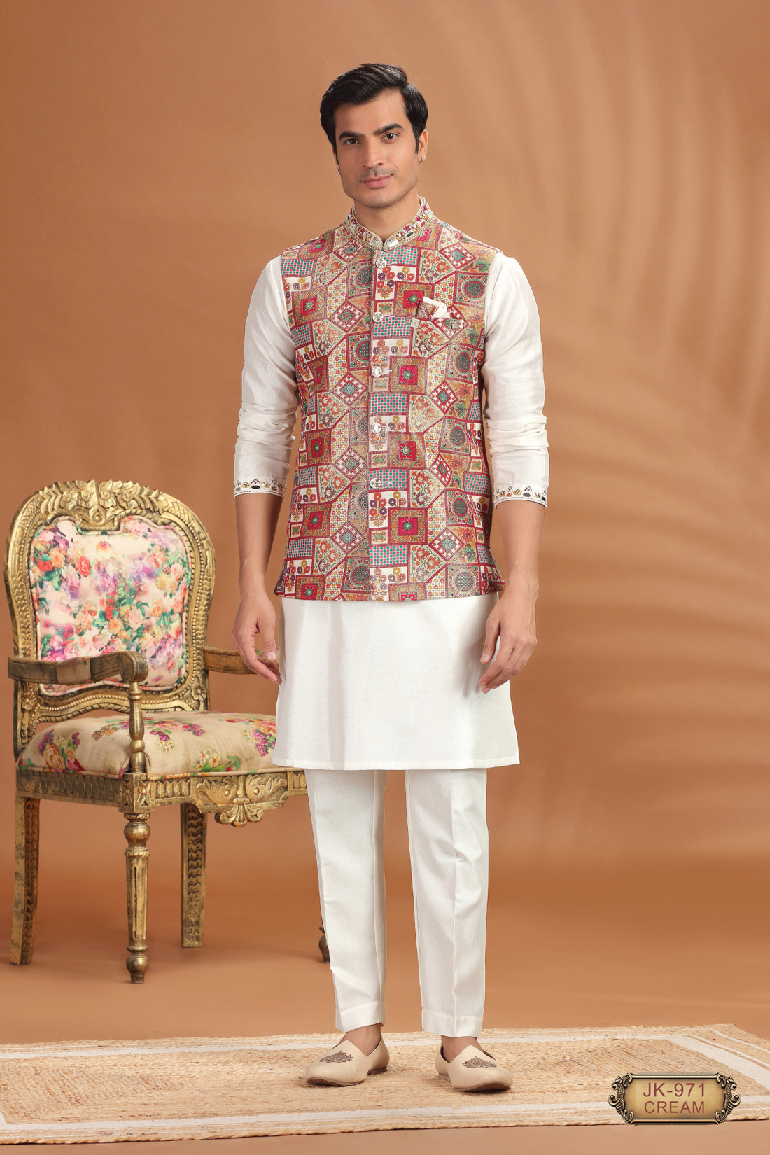 Ethnic Patterned Coti Kurta Set – Tradition with a Twist