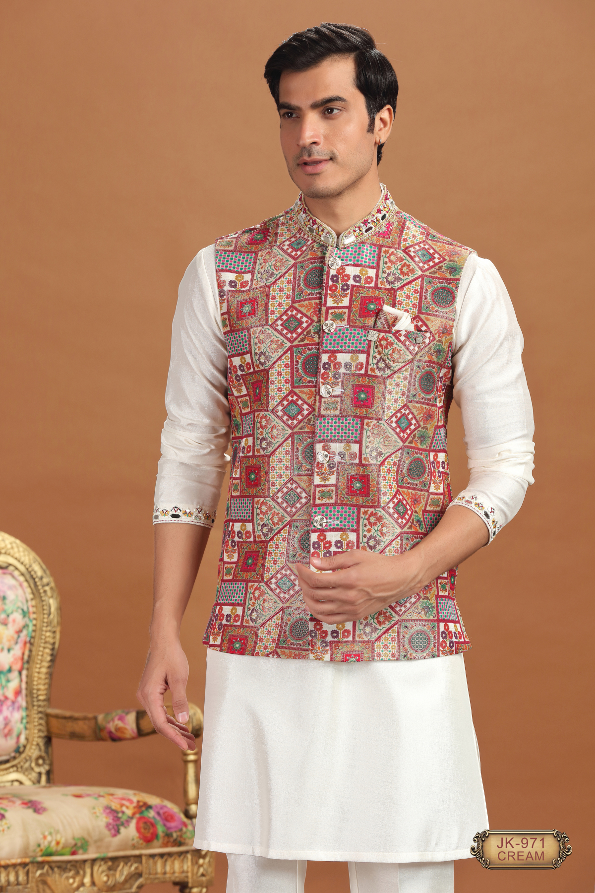 Ethnic Patterned Coti Kurta Set – Tradition with a Twist