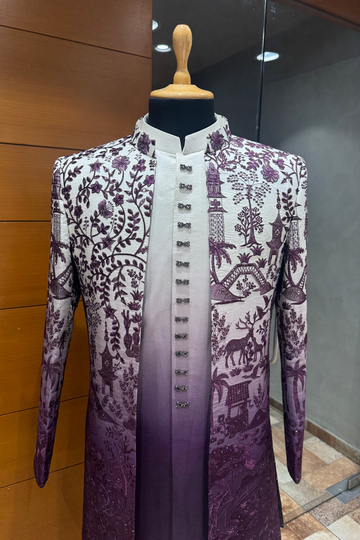 Lavish Purple Ombre Indo-Western