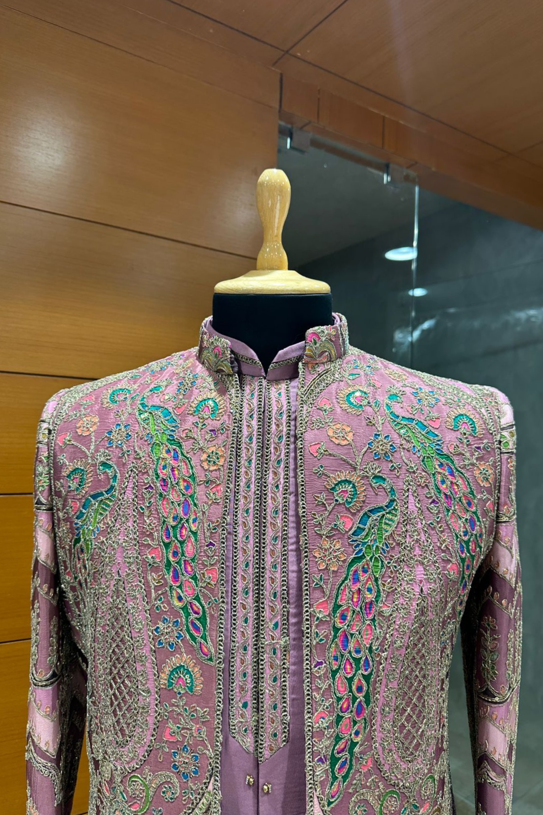 Royal Mauve Hand-Embroidered Indo-Western Set